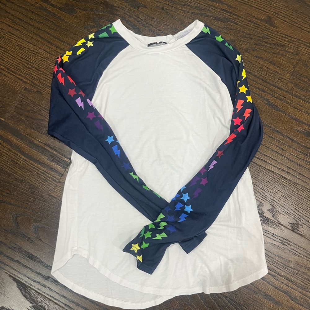 Terez Long Sleeve Tee with Rainbow Stars